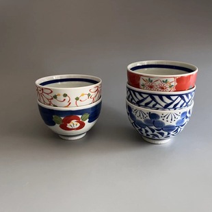 礼盒装 日本制 单个 彩绘多用面碗米饭碗套装 釉下彩波佐见烧