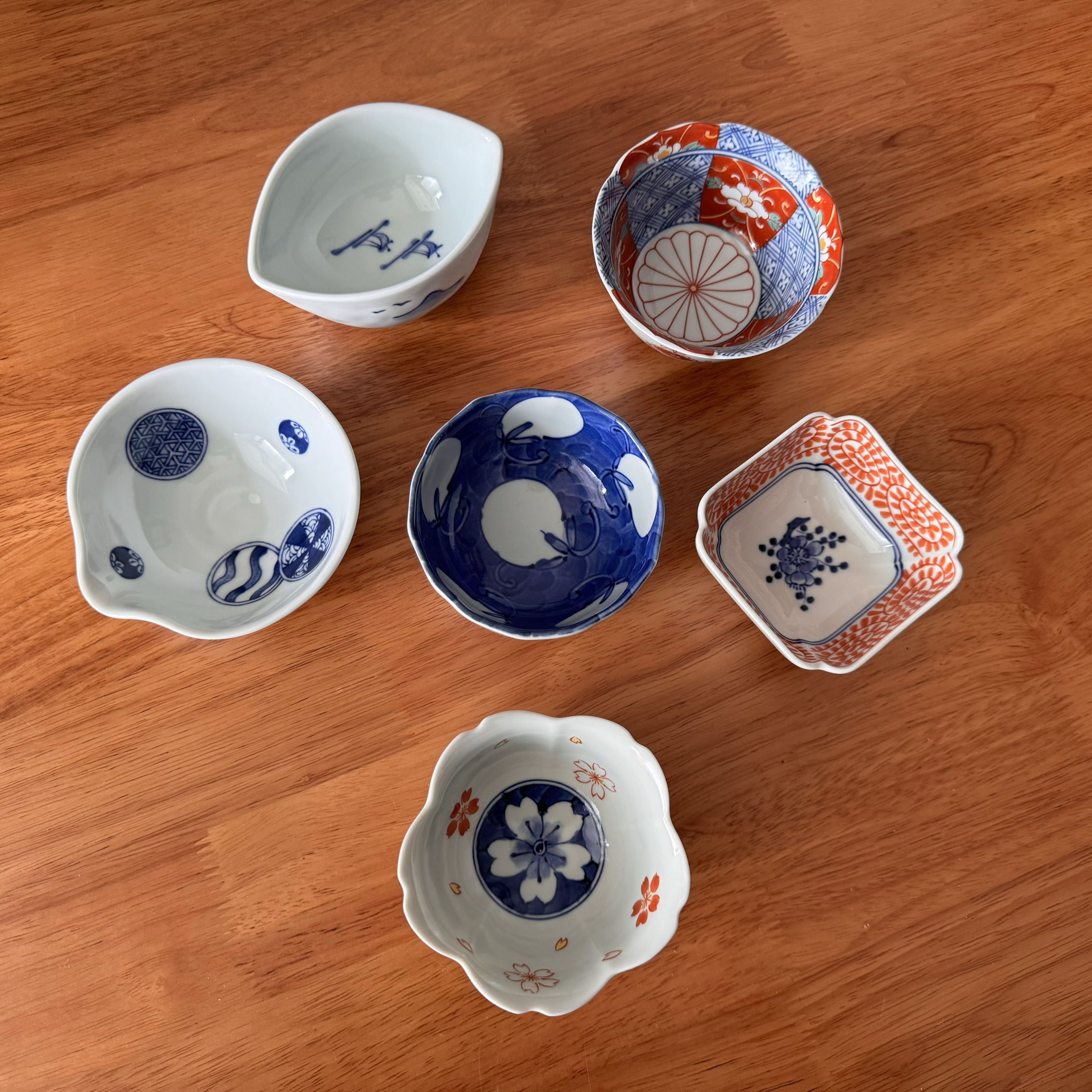 日本制 波佐见烧釉下彩小钵小菜碟 青花小钵