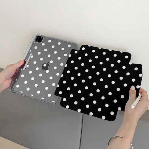 iPad折叠Y型波点带笔槽保护壳