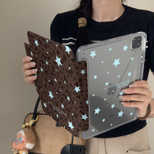 棕底白点Y型多功能iPadAir保护壳