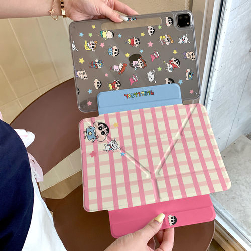 蜡笔小新iPad亚克力带笔槽保护壳