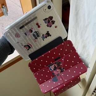 韩系ins爆款蒙奇奇适用苹果ipad平板保护套pro/mini/air搭扣边贴10/11代可爱卡通11/10.9/10.2/12.9/13寸防弯