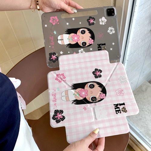 波点花朵小玉Y+三折磁吸可拆卸分离iPadAir8保护套2026新款Air7/6适用苹果iPad11保护壳mini7平板Pro11寸可爱