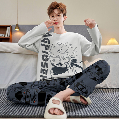 睡衣男士春秋季纯棉长袖长裤卡通