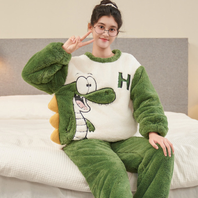 珊瑚绒睡衣女士加厚加绒秋冬款