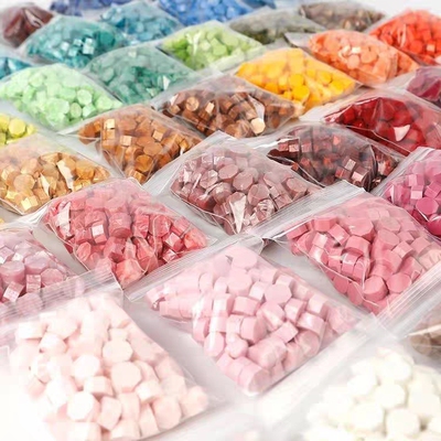 100粒火漆印章蜡粒便宜批发袋装火漆珠光混装信封封口火漆蜡袋装