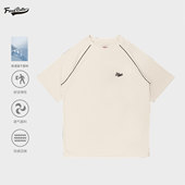 FIND 健身骑行上衣宽松运动情侣短袖 BETTER夏季 速干单边杠T恤美式