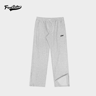 323 百搭运动长裤 新款 秋冬宽松棉感仿羊绒绣花阔腿拉链舒适经典