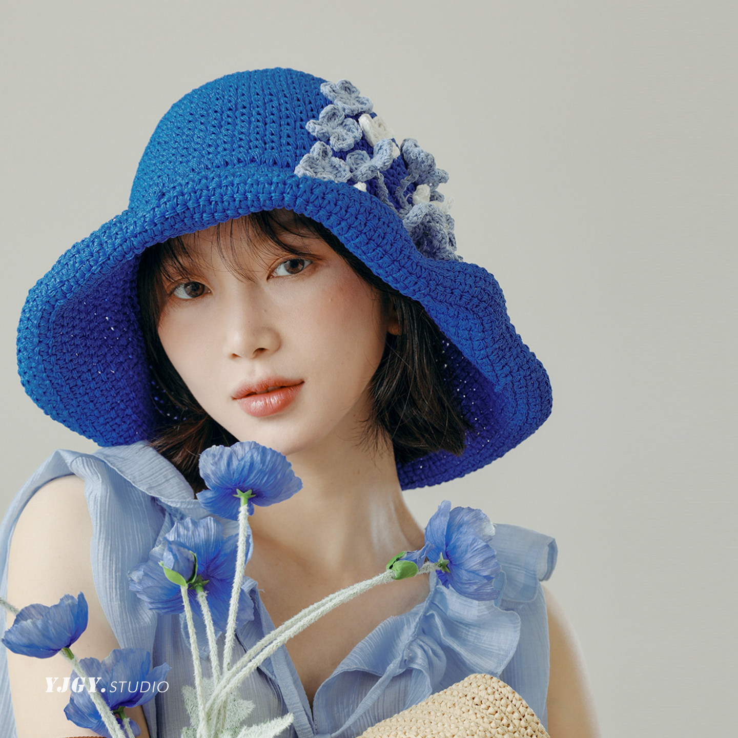 FUCHEMA 原创绣花草帽女春夏季巨好看漂亮防晒帽显脸小遮阳渔夫帽