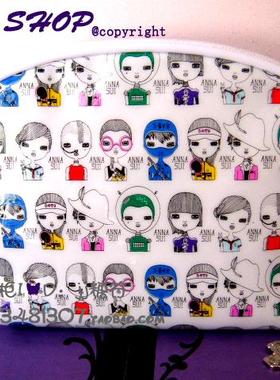 Anna sui安娜苏专柜白色海盗娃娃dolly girl化妆包手拿包