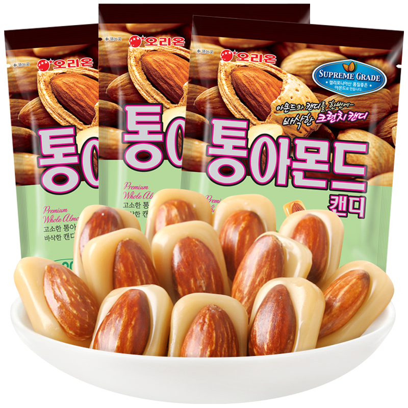 韩国进口好丽友扁桃仁糖奶味坚果巴旦木杏仁糖糖果小零食婚庆喜糖