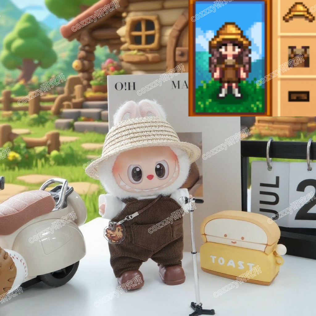 [朴素的老乡五件套]拉布布挂件17cm搪胶盲盒娃衣labubu星露谷衣服