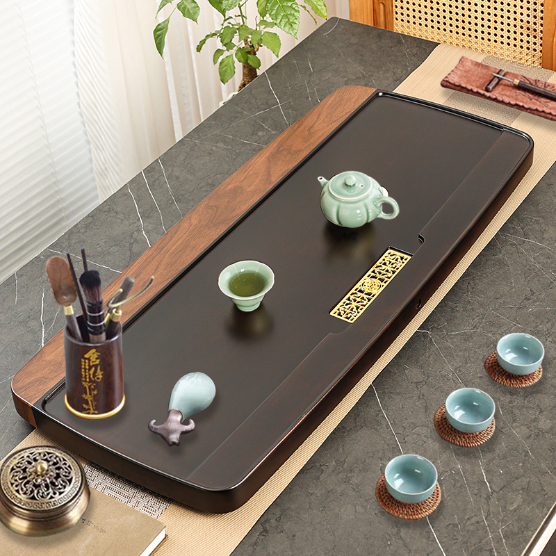 实木茶盘家用新款胡桃木
