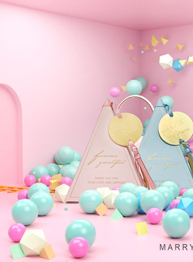 MarrySo马铃薯高端定制 原创三角糖盒 红黑色 莫兰迪粉色蓝色TH09