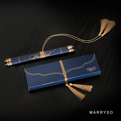 MarrySo 高端商务卷轴请柬 欧式企业活动年会邀请函 奖状证书请帖