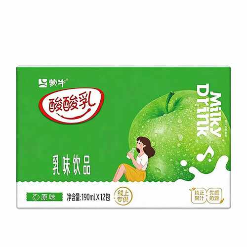 【3月】蒙牛酸酸乳乳味饮品原味乳味饮料康美苗条装190mlx12包