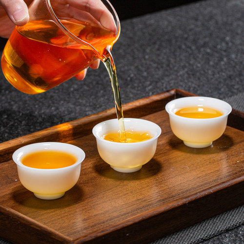 冰种羊脂玉白瓷潮汕功夫小茶杯