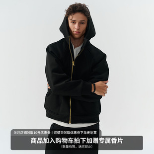 拉链外套复古帽衫 MIDASHAND 重磅500g美式 男生卫衣开衫 情侣春新款