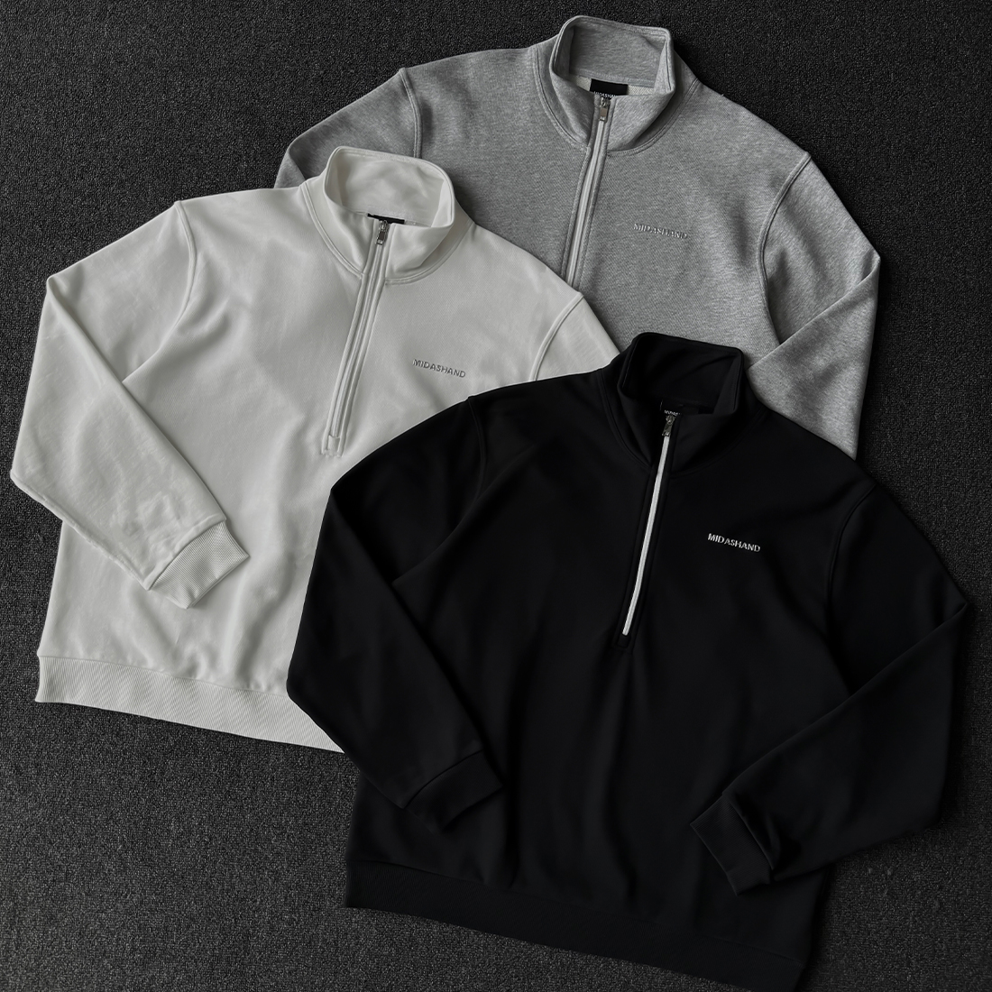 MIDASHAND25aw男生半拉链卫衣