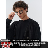 复古老钱双排扣v领格纹针织衫 外套男士 秋季 MIDASHAND 休闲风开衫