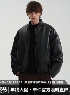 MIDASHAND 25awbomber棉服外套男女同款PU百搭黑标加厚棉衣夹克