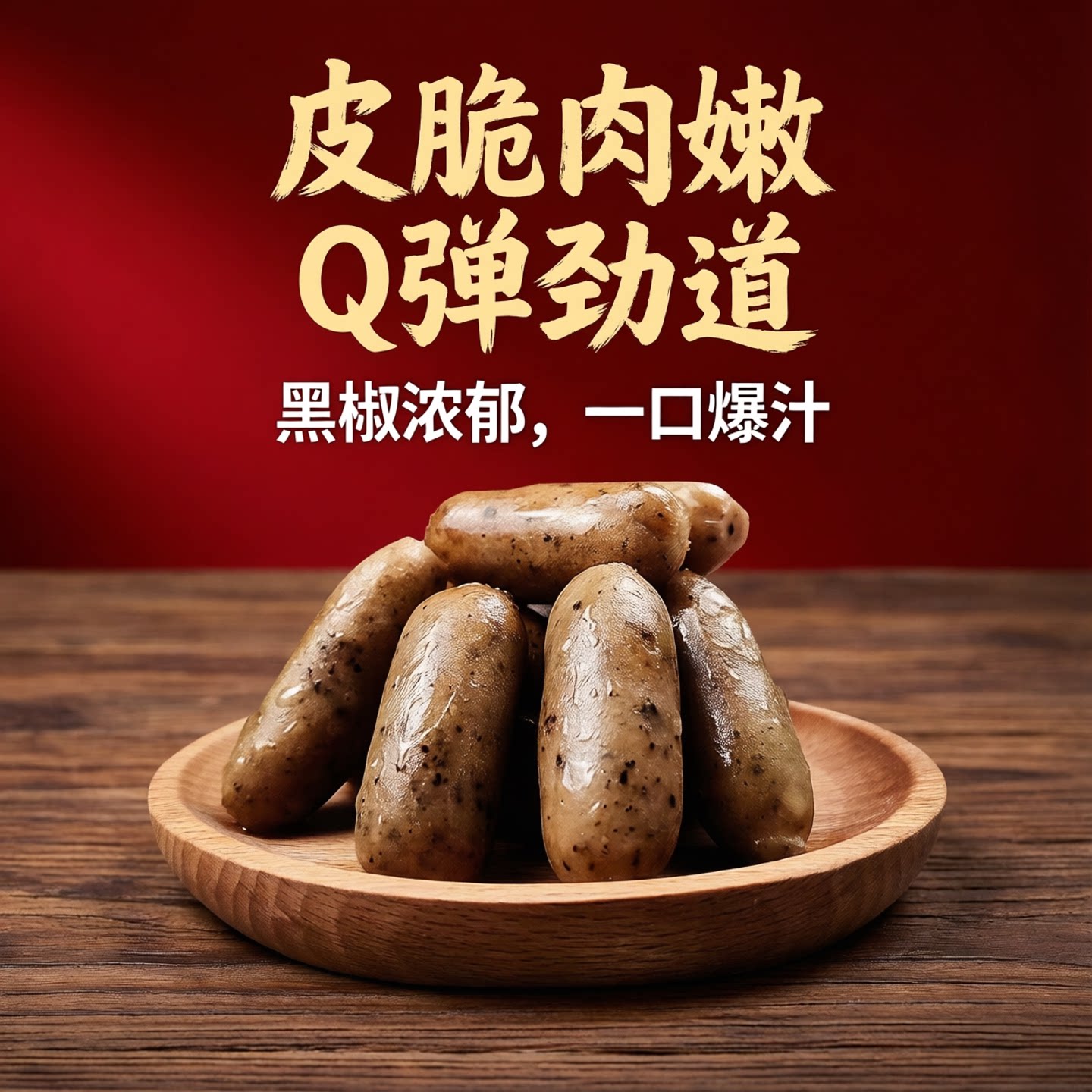 牧爵黑椒一口肠台式迷你拇指肠火锅烧烤热狗肠商用香肠肉肠95根