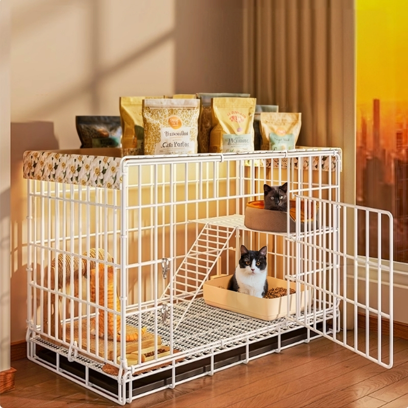 双层猫笼子超大自由空间家用室内猫窝猫厕所一体猫咪折叠多层
