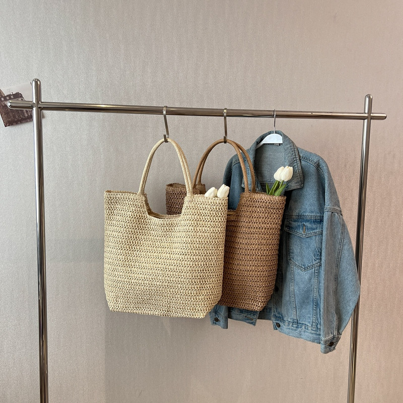 2026春季新款度假风草编单肩包草编托特包通勤大容量手提沙滩包,箱包皮具/热销女包/男包,编织包,淘宝优惠券,粉丝福利购,淘宝优惠卷