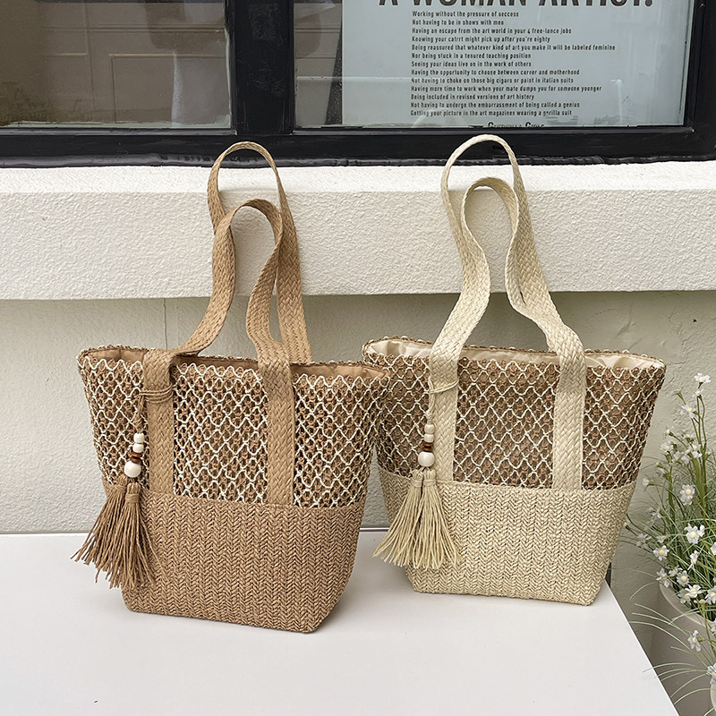 海边沙滩度假草编包包女式2026新款编织包通勤单肩包大容量托特包,箱包皮具/热销女包/男包,编织包,淘宝优惠券,粉丝福利购,淘宝优惠卷