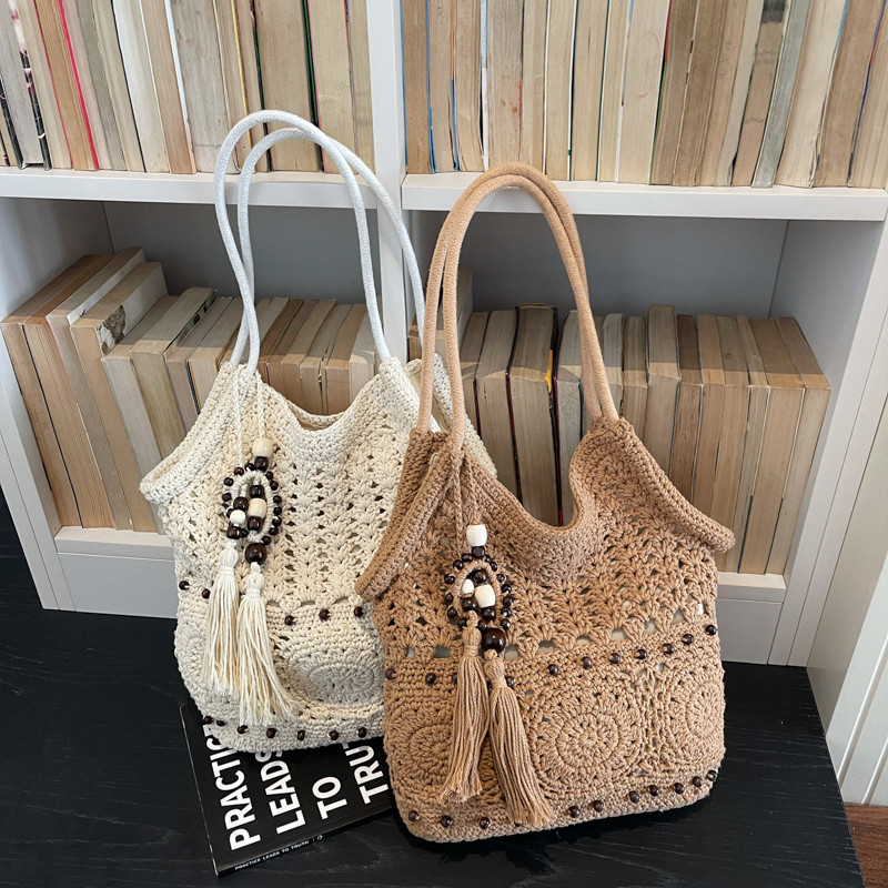 2026新款编织沙滩包海边度假休闲大容量轻松手提慵懒风通勤托特包,箱包皮具/热销女包/男包,编织包,淘宝优惠券,粉丝福利购,淘宝优惠卷