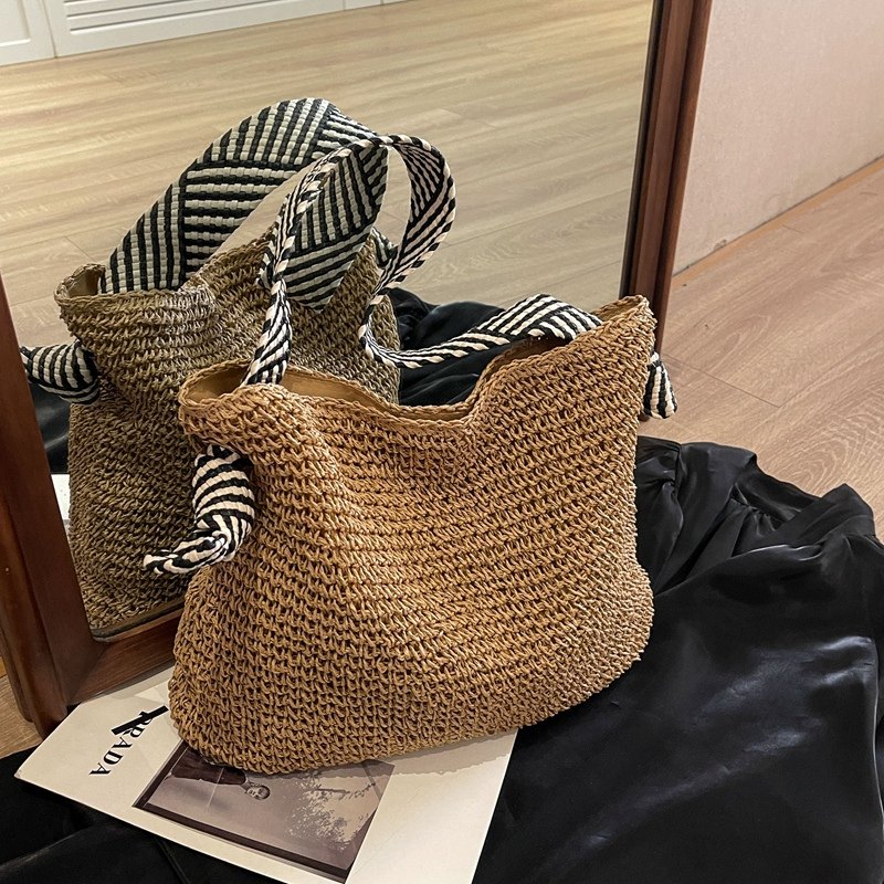 时尚度假风草编包女2026新款流行编织单肩包大容量休闲海边沙滩包,箱包皮具/热销女包/男包,编织包,淘宝优惠券,粉丝福利购,淘宝优惠卷