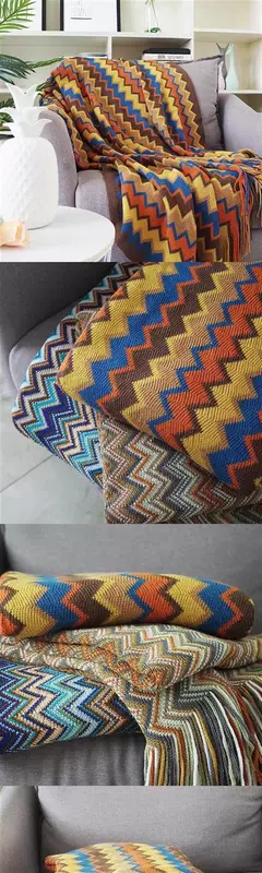 Chăn Nhật Bản chăn mền chăn mềm tua rua in sofa đầy đủ khăn mẫu giường đuôi - Ném / Chăn