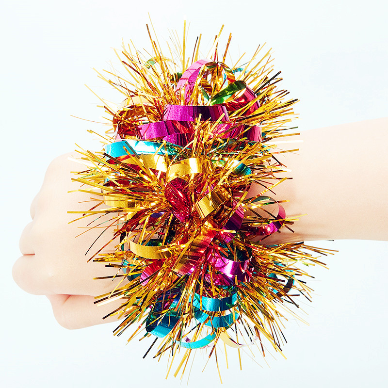 新年儿童表演出皮筋运动会手腕花