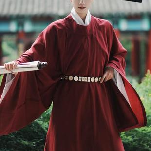 汉服男明代圆领长袍官员公子少爷帅大码书生装藏青宋制中国风古装