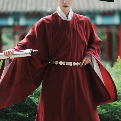 汉服男明代圆领长袍藏青中国风