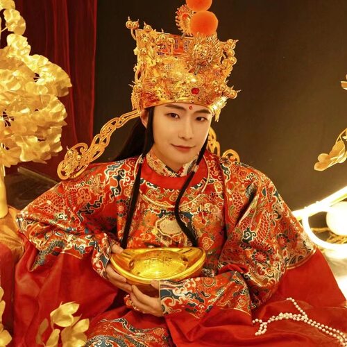 财神cos财神帽子年会道具财神到