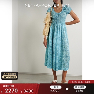 女印花棉质中长连衣裙NAP PORTER颇特 NET DOEN 春季 新品