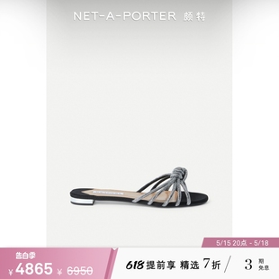 PORTER颇特 NAP 款 NET Aquazzura女黑色平跟拖鞋 经典