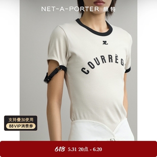 夏季 COURREGES 新品 PORTER颇特 NET 女带缀饰贴花棉质T恤NAP