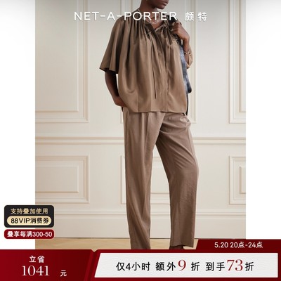 [新品]Joseph 春季女系带细节褶饰丝缎女衫NAP/NET-A-PORTER颇特