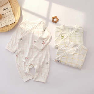 刚出生的婴儿衣服夏天月子宝宝0-3月和尚服新生儿52码a类连体衣夏