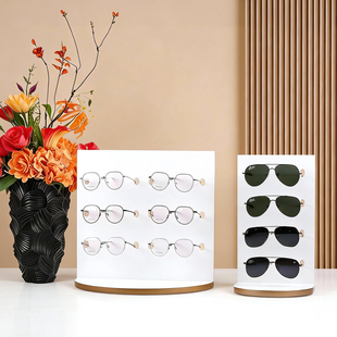 弧形太阳镜墨镜展示架烤漆收纳架眼镜店道具陈列装饰白色眼睛架子