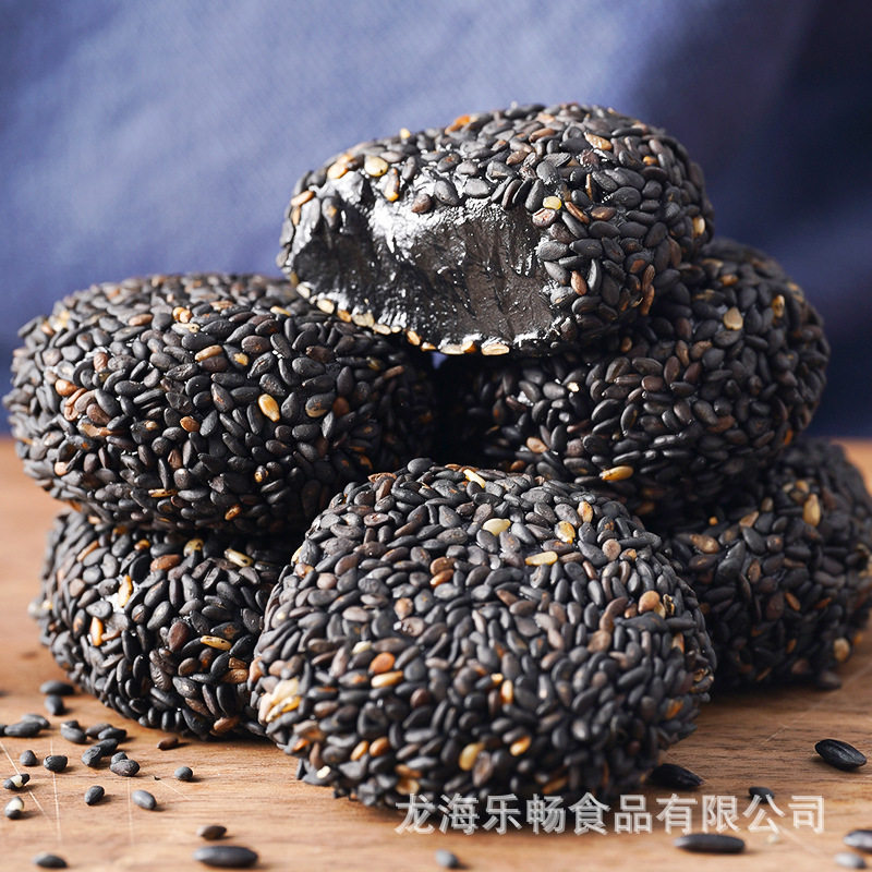 五黑麻薯谷物芝麻椰丝球糯米糍干吃汤圆驴打滚传统糕点甜品OEM