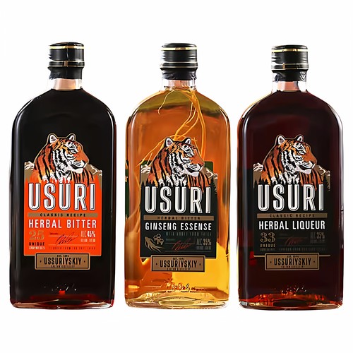 俄罗斯虎头酒小虎酒USURI蜜盯酒伏特加人参酒强酊草酊虎酒蜜鹿酒