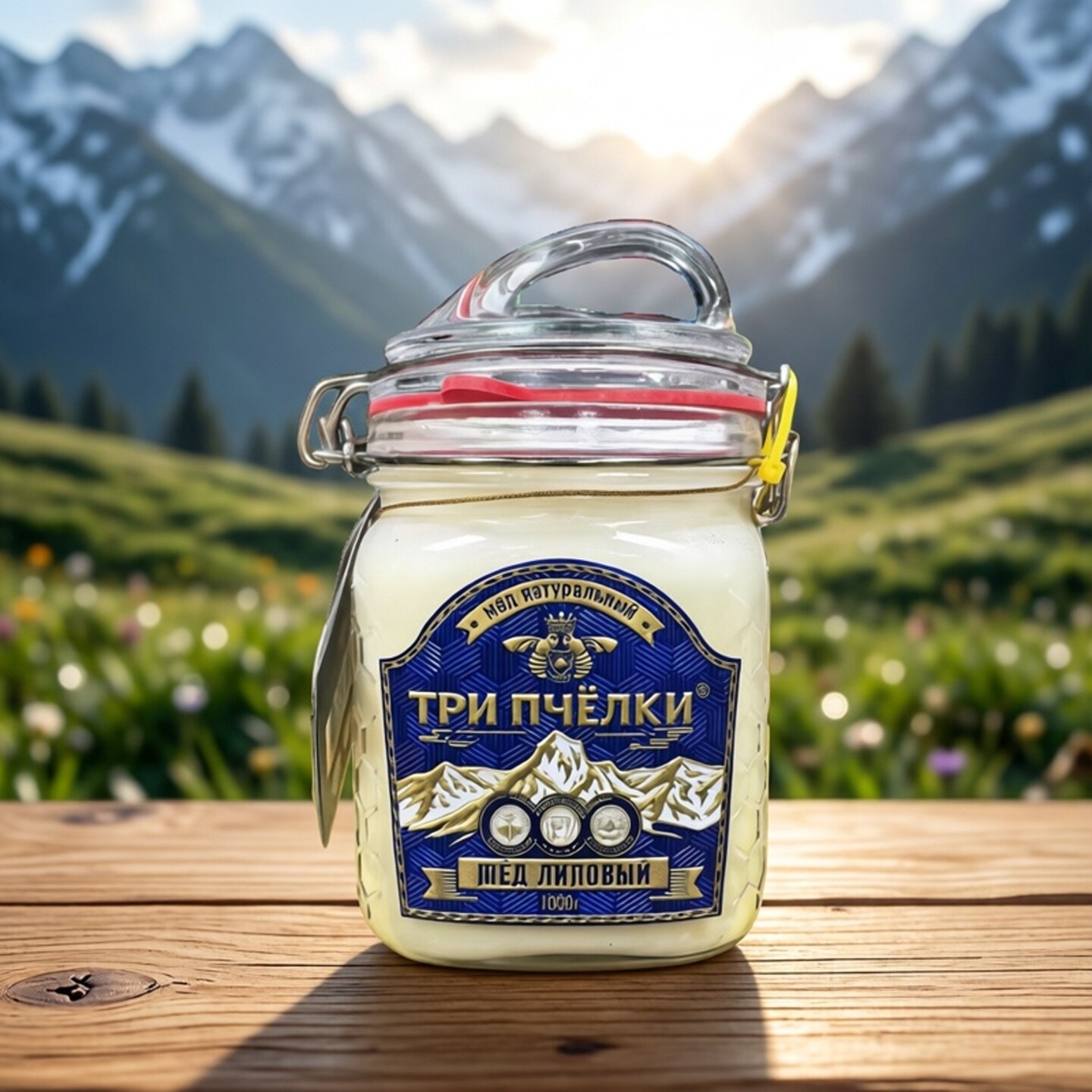 俄罗斯原瓶进口特里普乔卡锡霍特高山椴树蜂蜜纯正天然玻璃瓶正品