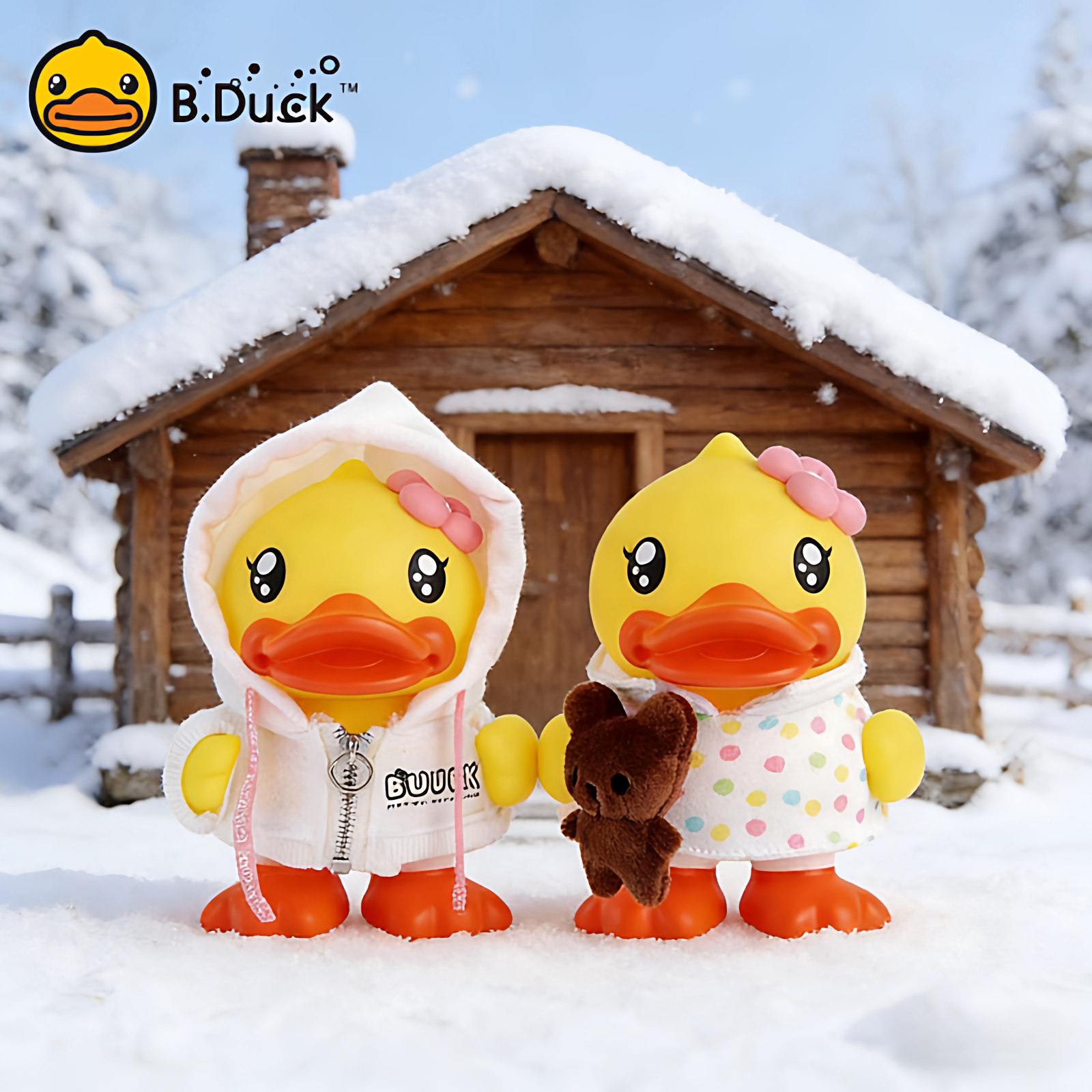 B.Duck小黄鸭Buffy鸭妹妹女钱箱可爱存钱罐储蓄罐储钱罐送礼摆件