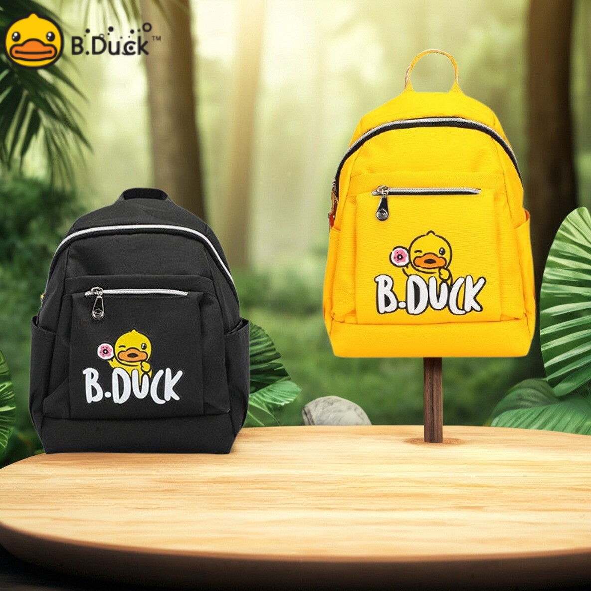 B.Duck小黄鸭爱心甜甜圈背包
