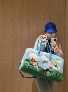 Dills kill The Powerpuff Girls飞天小女警手提袋包行李包大容量