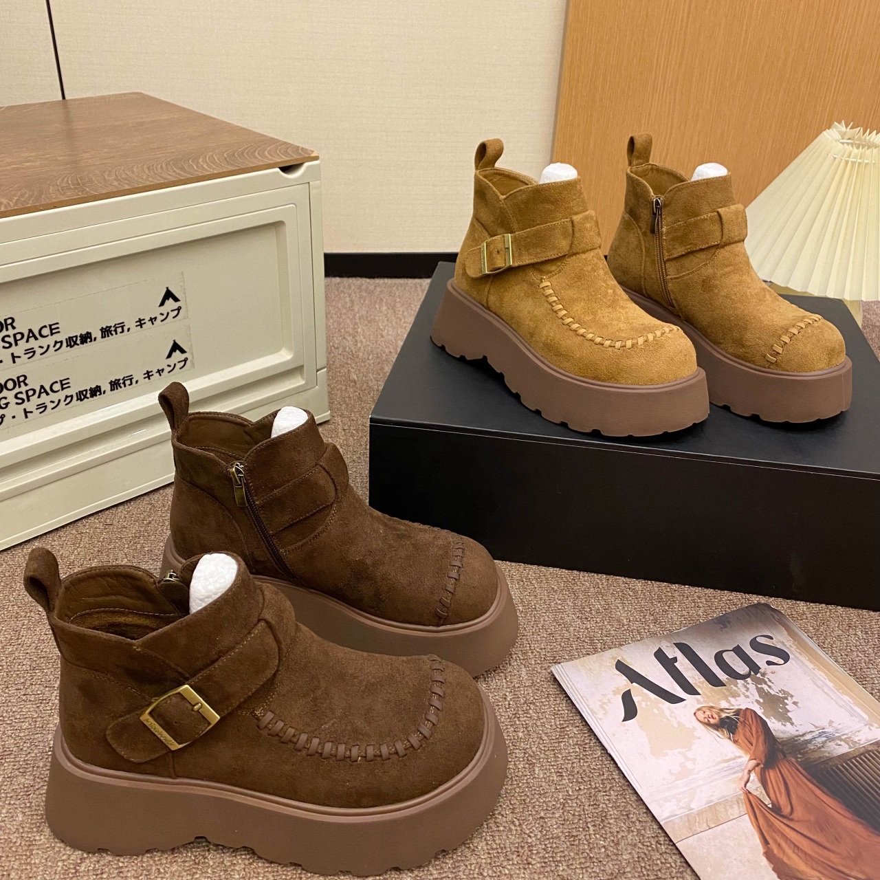 小个子厚底勃肯鞋女短靴