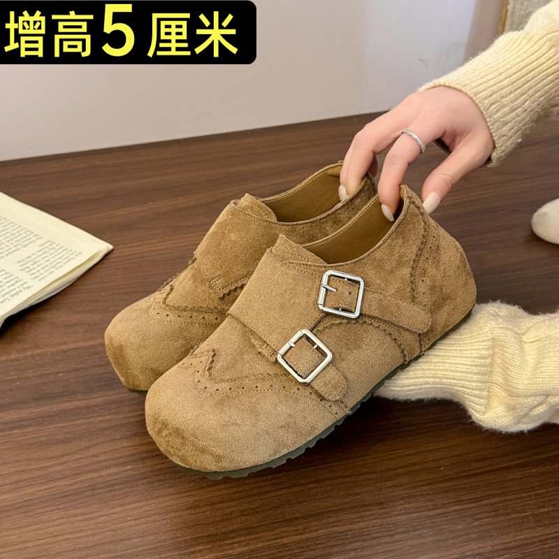 内增高5CM勃肯鞋女2026春季新款双扣带单鞋软底复古风厚底女鞋,女鞋,勃肯鞋/软木鞋,淘宝优惠券,粉丝福利购,淘宝优惠卷
